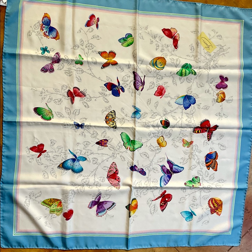 Vintage Gucci Silk Scarf Butterfly